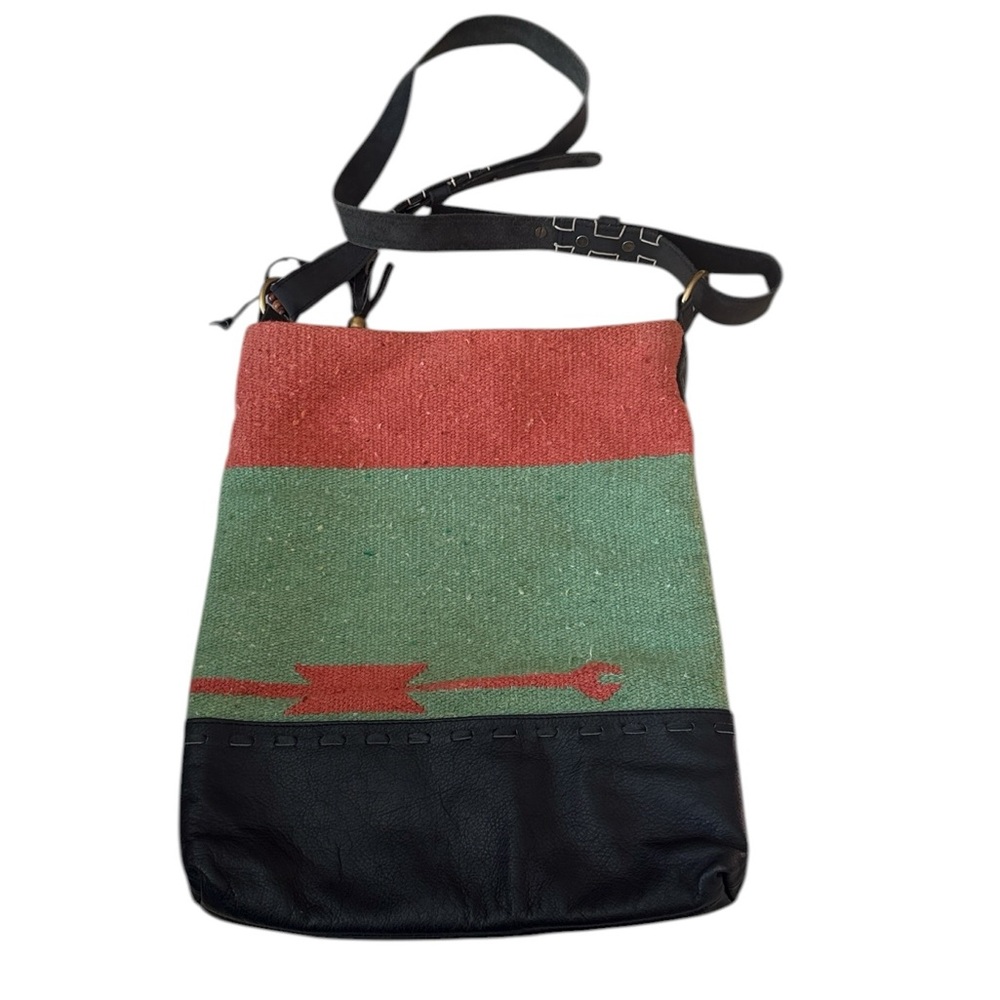 RAJ Anthropologie Woven Carpet Kilim Messenger Crossbody Bag Made in India - Picture 2 of 10